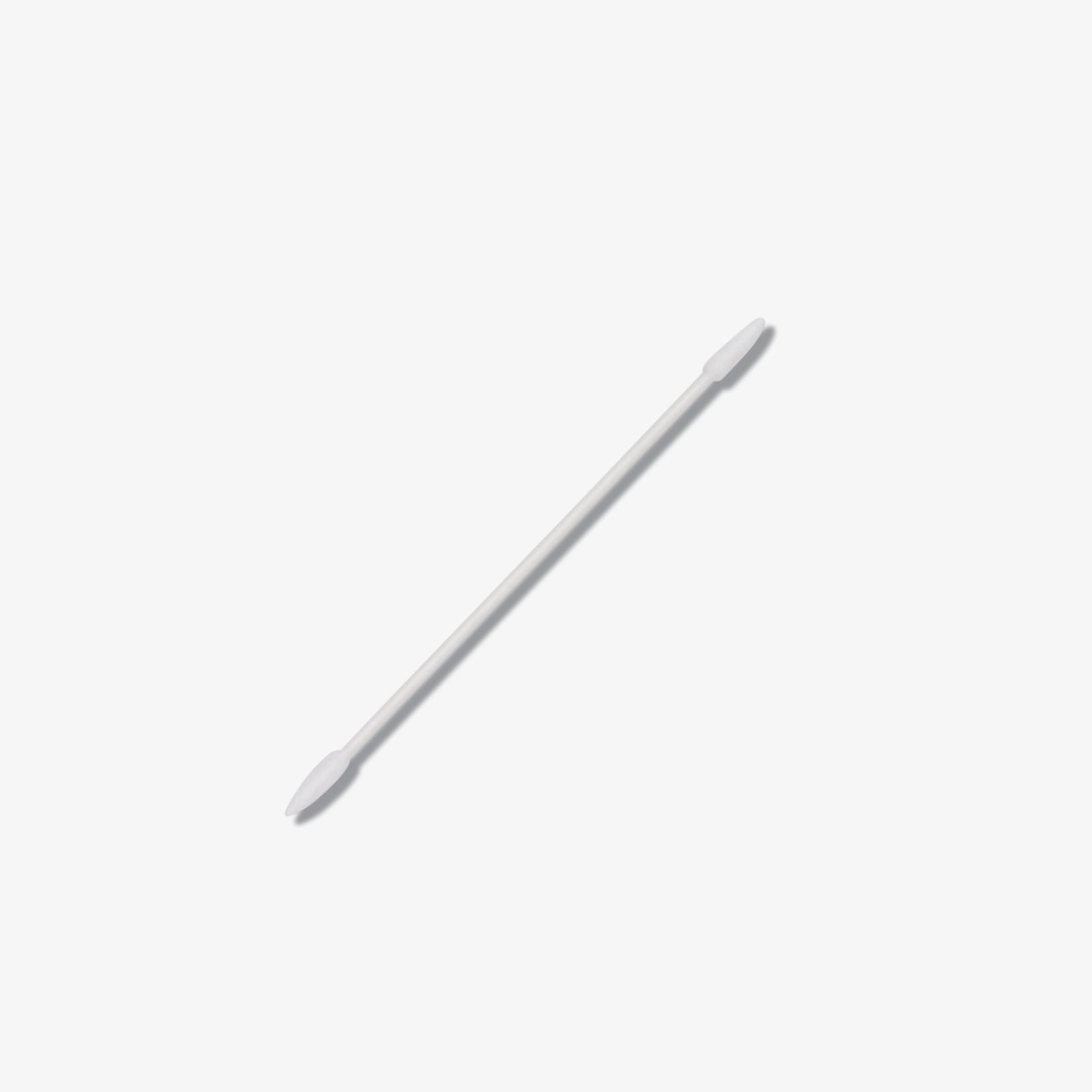 A dual ended precision pointed cotton tip on a white background