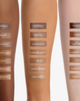 Swatches of each Bronzour : Cream Bronzer shade on three different skintones